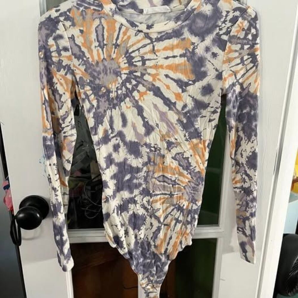 Elodie Tie-Dye Long Sleeve Bodysuit Size S